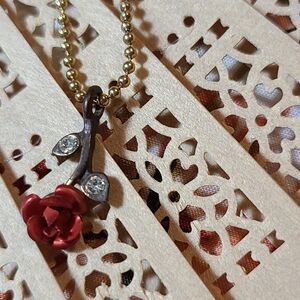 Red Rose charm necklace for sale today